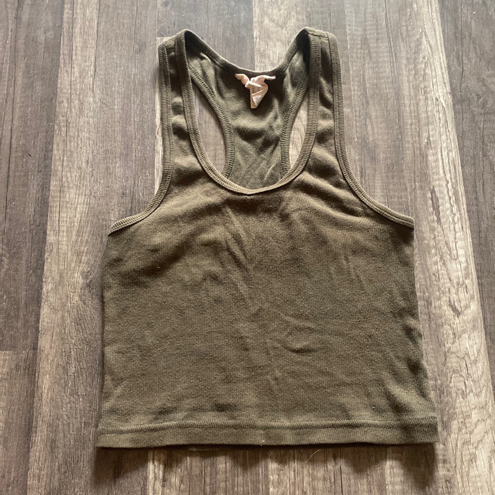 Forever 21 olive green cropped tank